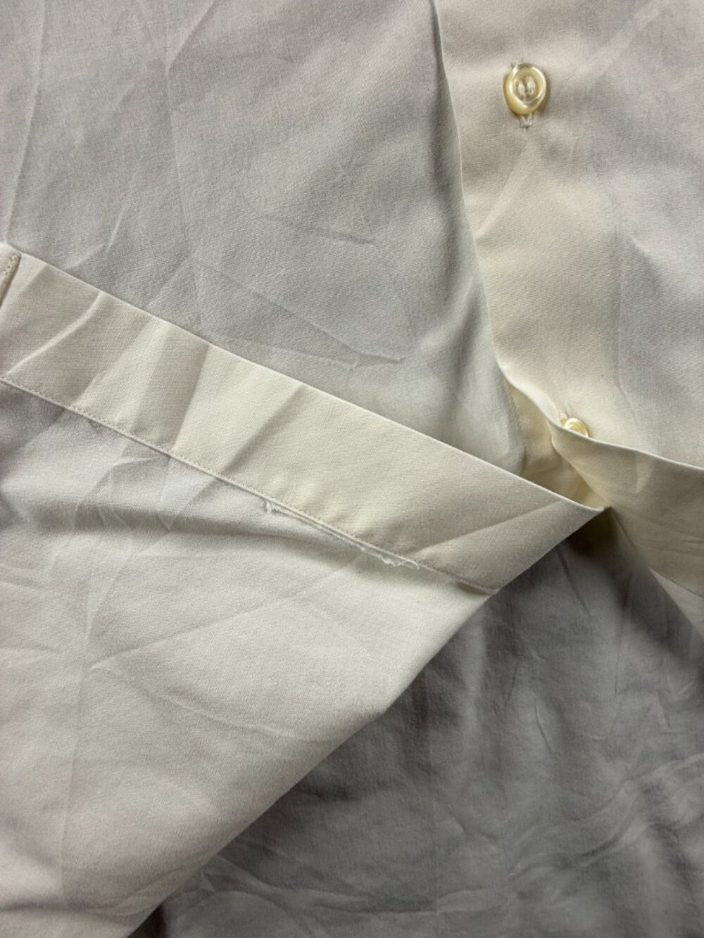 Burberry Formal 43 London Band Ivory Solid Long Sleeve Mens Shirt Pocket Adult - Picture 11 of 16